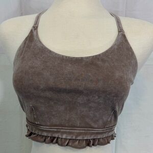 Joylab Brown Ruffled Sports bra top